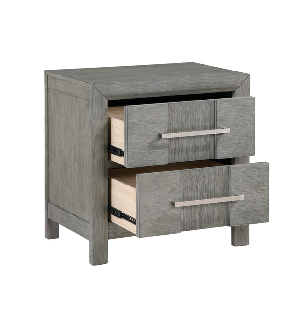 English Elm Kenzo Modern King 5Pc Storage Bedroom Set With Led Headboard, Bluetooth Speakers & Usb Ports - Grey B009S01145