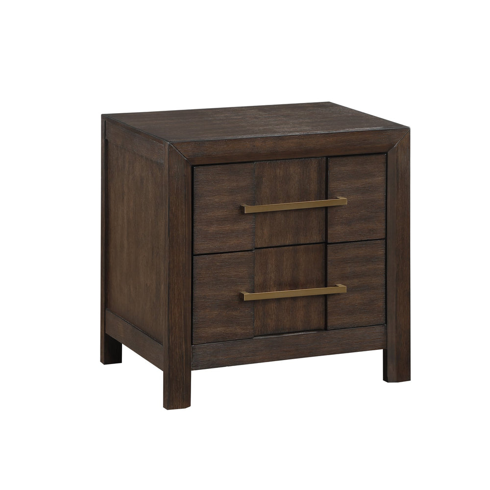 English Elm KENZO Modern King 4PC Bedroom Set with LED Headboard, Bluetooth Speakers, USB Ports & Storage (Walnut) B009S02019