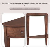 English Elm U-Style Modern Curved Console Table Sofa Table With 3 Drawers and 1 Shelf For Hallway, Entryway, Living Room