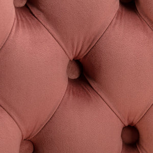 English Elm Swivel Velvet Barstools Adjustable 25–33" Seat Height, Tufted Back, Chrome Base, Modern Pub Comfort Pink W1143124778