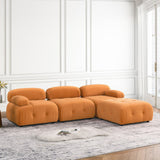 Modular L-Shaped Sectional, Button Tufted, Velvet