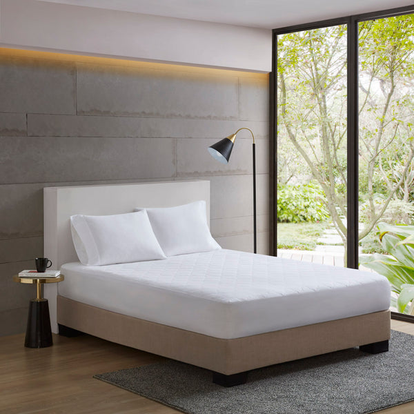 English Elm Cotton Percale Quilted Mattress Pad - Breathable, Moisture-Wicking Comfort For Better Sleep Quality B03595108