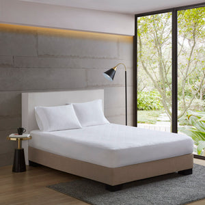 English Elm Cotton Quilted Mattress Pad - Breathable, Cooling Comfort With Secure Fit For Restorative Sleep B03595106