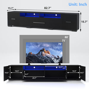 English Elm [Video] TV Console with Storage Cabinets, RGB APP & Remote Control, 31 Modes, USB Power Ports, Modern W1701136991