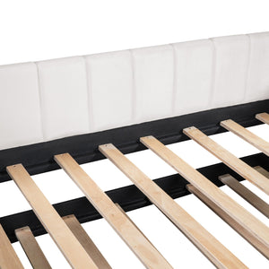 English Elm Twin Upholstered Daybed with Ergonomic Backrest and Velvet Finish, Twin Trundle for Guests and Space Saving Beige SF000072AAA