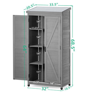 English Elm Outdoor Cedar Storage Cabinet with Rust-proof Metal Top for Patio Garden Use W1390121823