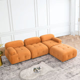 Hearth and Haven Modular Sectional Sofa, Button Tufted Designed and Diy Combination, L Shaped Couch with Reversible Ottoman Velvet W1413S00019