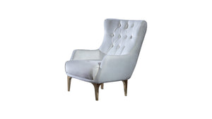 English Elm Lust Modern Style Chair with Durable Manufactured Wood Frame and Soft 100% Polyester Upholstery for Living Room Comfort and Style Off White G150109261