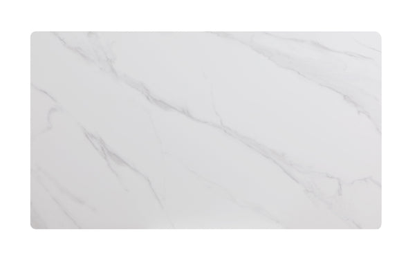 English Elm Modern 5pc Dining Set with Black Sintered Stone Table and Blue Fabric Chairs, Stylish Comfort and Durability White+Green 65.25 L x 40.25 W x 5.5 H B011S00616