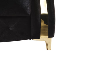 English Elm Lust 3Pc Modern Living Room Set in Black with Sleeper Sofas, Under-Seat Storage & Polyester Upholstery B009S01555