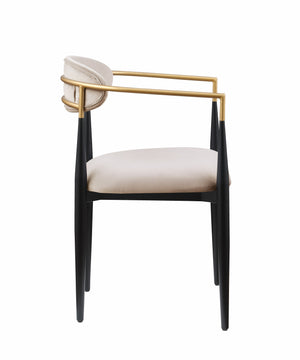 English Elm Modern Upholstered Dining Chairs Set of 2 with Comfortable Padded Seats and Sleek Contemporary Design Black+Taupe 26.8 L x 23.75 W x 25.5 H B011139605