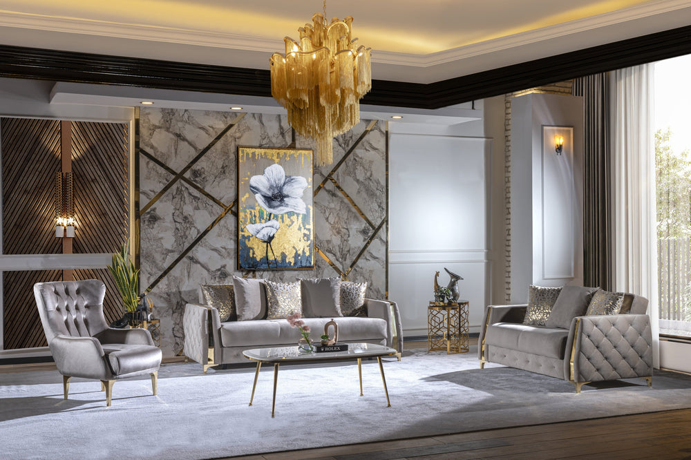 English Elm Lust 3Pc Multifunctional Modern Living Room Set In Elegant Taupe – Stylish, Cozy & Space-Saving! B009S02062