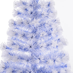 English Elm 5ft White Douglas Fir Pre-Lit Christmas Tree with Fiber Optic & Multi-Color LED Lights, 180 Tips, Star Topper W2225139560