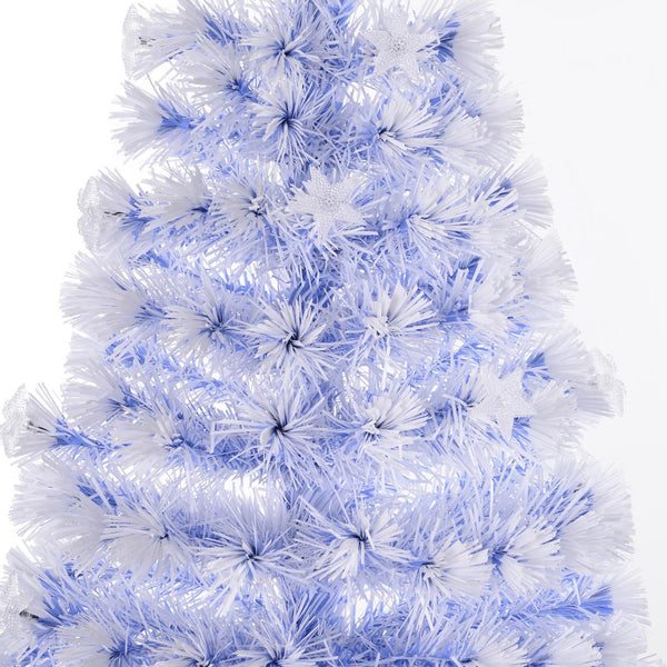 English Elm 5ft White Douglas Fir Pre-Lit Christmas Tree with Fiber Optic & Multi-Color LED Lights, 180 Tips, Star Topper W2225139560