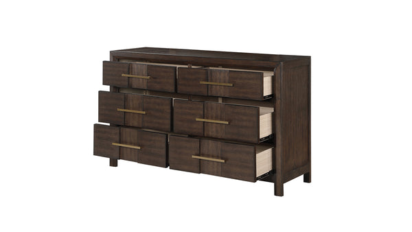 English Elm Kenzo Modern 6-Drawer Dresser in Dark Walnut — Sleek Manufactured Wood Design, Ample Storage & Style B009139179