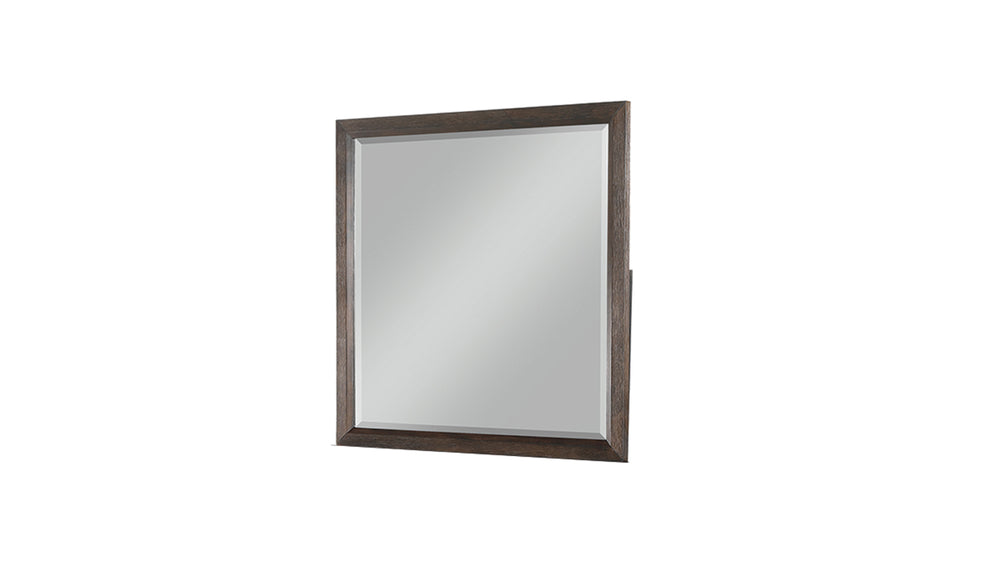English Elm Kenzo Solid Wood Walnut Mirror, Square Modern Bedroom Accent Mirror, Durable Frame, Stylish Depth G150108533