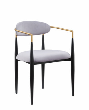 English Elm Modern 5pc Dining Set with Black Sintered Stone Table and Blue Fabric Chairs, Stylish Comfort and Durability White+gray 65.25 L x 40.25 W x 5.5 H B011S00615