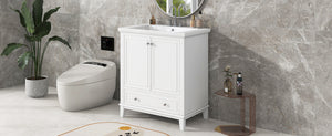 English Elm 30" Bathroom Vanity With Sink Combo – Modern Design, Ample Storage, Durable Materials & Easy Assembly SY999606AAK-6