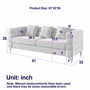 English Elm [video] Chesterfield 3 Seater Velvet Sofa Tufted Button Back with Nailhead Trim for Living Room W834S00649