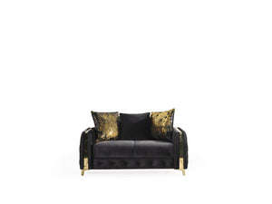 English Elm Lust Black Loveseat with Convertible Bed & Under-Seat Storage, 100% Polyester Upholstery Comfort B009S01898