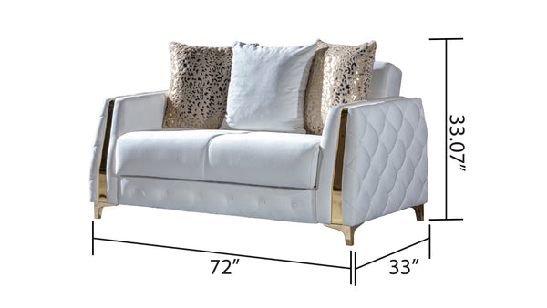 English Elm Lust Off White Loveseat with Sleeper & Under-Seat Storage, 100% Polyester Upholstery, Modern Comfort (95) B009S01899