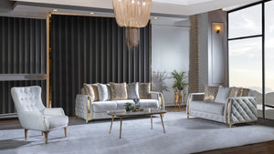 English Elm Lust Off White Modern Style Chair — Durable Manufactured Wood Frame, Soft 100% Polyester Upholstery, Cozy Living Room Accent B009139098