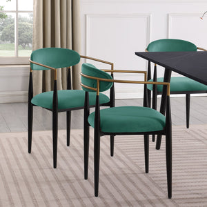 English Elm Modern 5pc Dining Set with Black Sintered Stone Table and Blue Fabric Chairs, Stylish Comfort and Durability Blackish Green 65.25 L x 40.25 W x 5.5 H B011S00612