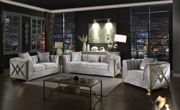 English Elm Velencia Modern Velvet Living Room Chair with Solid Wood Frame, Cushioned Seat for Luxurious Comfort Silver B009139138
