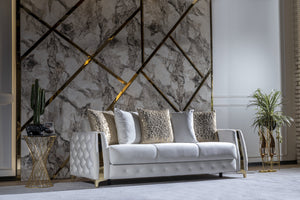 English Elm Lust Modern Sleeper Sofa with Hidden Bed and Under-Seat Storage, Durable Wood Frame for Comfort and Style Off White B009S01908