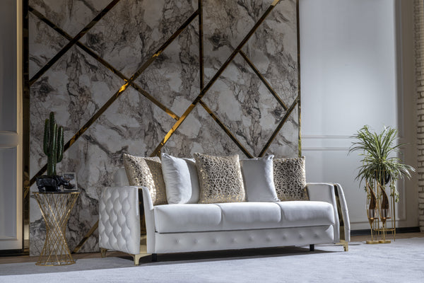 English Elm Lust Modern Sleeper Sofa with Hidden Bed and Under-Seat Storage, Durable Wood Frame for Comfort and Style Off White B009S01908