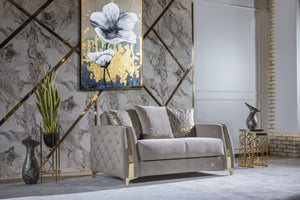 English Elm Lust 2Pc Taupe Modern Living Room Set - Stylish Sofa & Loveseat With Hidden Sleeper & Storage Solutions B009S01554