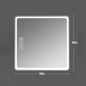 English Elm 36x36 Frameless Led Vanity Mirror Anti-fog Front Lit Square Bathroom Wall Mount W2071137653