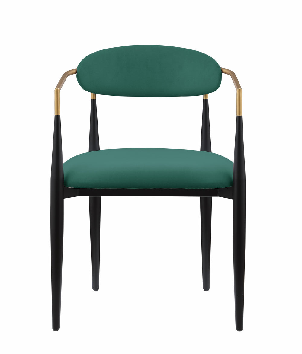 English Elm Modern Upholstered Dining Chairs Set of 2 with Comfortable Padded Seats and Sleek Contemporary Design Green 26.8 L x 23.75 W x 25.5 H B011139604