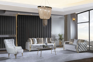 English Elm Lust 3Pc Off White Living Room Set - Modern Comfort With Hidden Beds & Storage For Stylish Spaces B009S02059