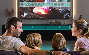 English Elm [Video] TV Console with Storage Cabinets, RGB APP & Remote Control, 31 Modes, USB Power Ports, Modern W1701136991