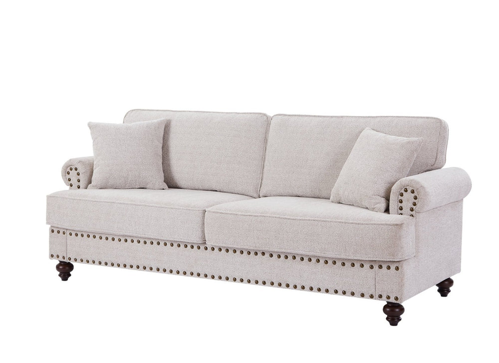 English Elm 82" Chenille Two Seat Loveseat with Nailhead Trim Plush Foam Living Room Sofa W1708S00026