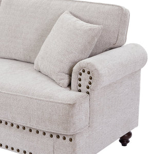 English Elm 82" Chenille Two Seat Loveseat with Nailhead Trim Plush Foam Living Room Sofa W1708S00026