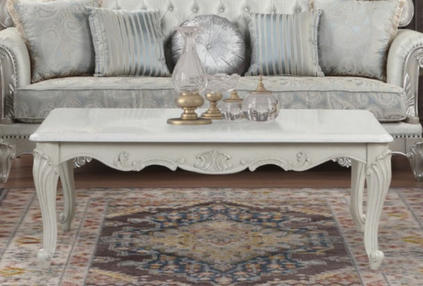 English Elm Tuscan 5PC Traditional Living Room Set in Chic Gray — Tufted Sofa, Loveseat, Chair & Wood Tables B009S01335