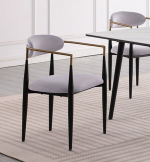 English Elm Modern 5pc Dining Set with Black Sintered Stone Table and Blue Fabric Chairs, Stylish Comfort and Durability White+gray 65.25 L x 40.25 W x 5.5 H B011S00615