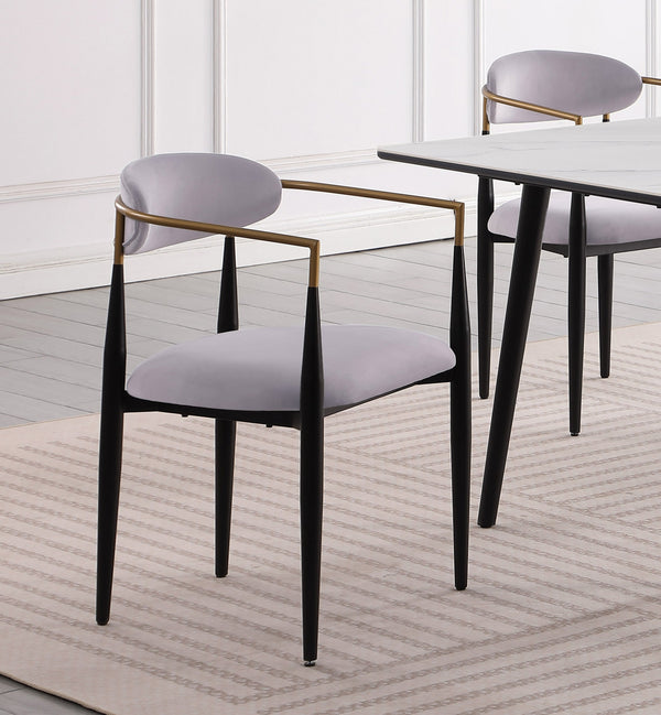 English Elm Modern 5pc Dining Set with Black Sintered Stone Table and Blue Fabric Chairs, Stylish Comfort and Durability White+gray 65.25 L x 40.25 W x 5.5 H B011S00615