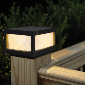 English Elm 12" Black Solar Powered Led Post Cap Light – Modern Outdoor Lighting For Decks, Patios & Pathways! W1340133324