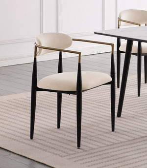 English Elm Modern Upholstered Dining Chairs Set of 2 with Comfortable Padded Seats and Sleek Contemporary Design Black+Taupe 26.8 L x 23.75 W x 25.5 H B011139605