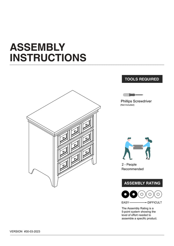 English Elm Transitional Castile Nightstand with Crown Molding, 3 Window-Panel Drawers & Nickel Hardware, 26"W Gray 30 L x 19 W x 31 H B011140215