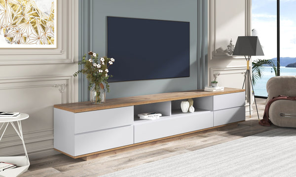 English Elm Modern Tv Stand For 80" Tvs - Sleek Media Console With Smart Storage, Cable Management & More! WF313575AAK