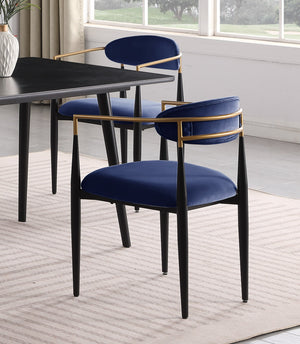 English Elm Modern 5pc Dining Set with Black Sintered Stone Table and Blue Fabric Chairs, Stylish Comfort and Durability Black+Blue 65.25 L x 40.25 W x 5.5 H B011S00610