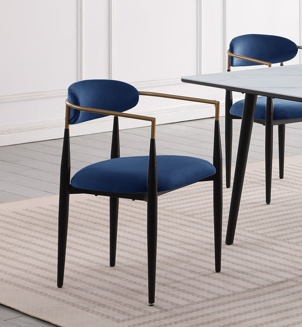 English Elm Modern Upholstered Dining Chairs Set of 2 with Comfortable Padded Seats and Sleek Contemporary Design Blue 26.8 L x 23.75 W x 25.5 H B011139602