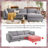 English Elm Upholstery Convertible Sectional Sofa, L Shaped Couch With Reversible Chaise