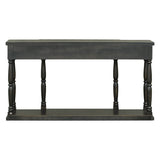 English Elm Retro Senior Console Table For Hallway Living Room Bedroom With 4 Front Facing Storage Drawers and 1 Shelf