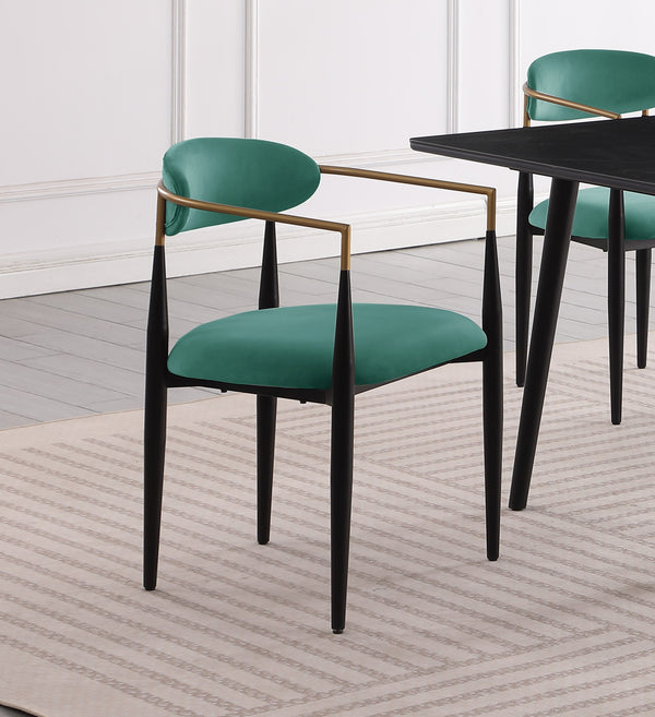 English Elm Modern 5pc Dining Set with Black Sintered Stone Table and Blue Fabric Chairs, Stylish Comfort and Durability Blackish Green 65.25 L x 40.25 W x 5.5 H B011S00612