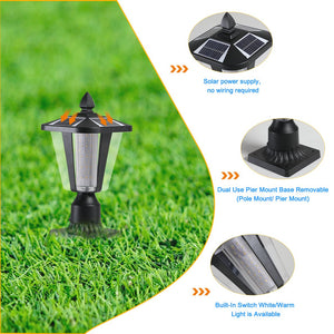 English Elm 15"(H) Solar Powered Outdoor Lantern with Auto Dusk-to-Dawn LED, Modern Garden Pathway Lights (2-Pack) W1340133335